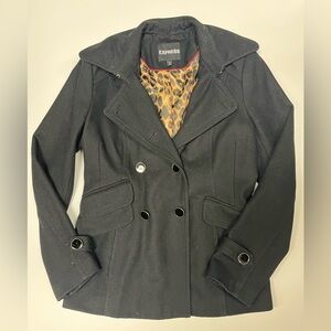 Black Express Women's Wool Peacoat-Size Medium